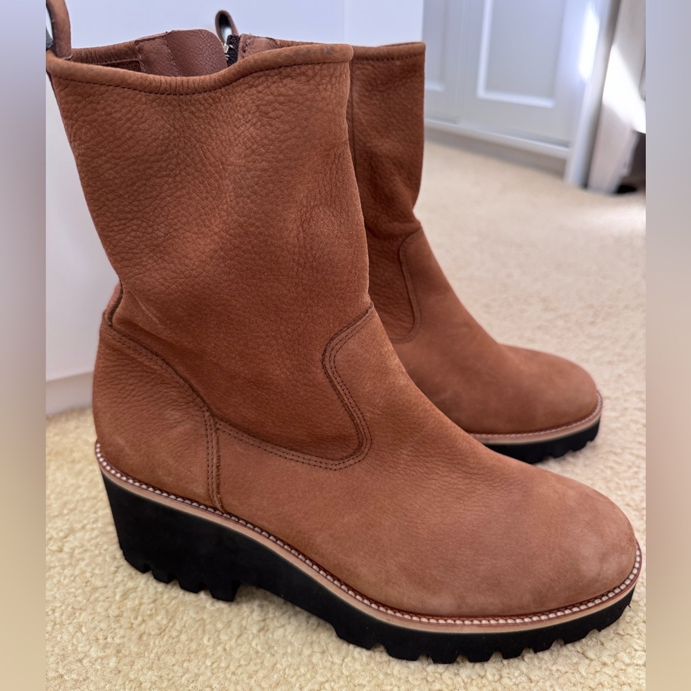 ❌SOLD❌NWT💥Paul Green NEWBURY Suede Wedge Bootie, Toffee Size UK 5.5 US 8 - Picture 4 of 11